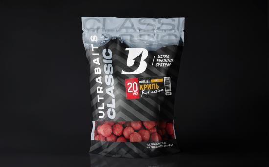 Бойлы прикормочные ULTRABAITS (КРИЛЬ) 20мм, пакет 1кг
