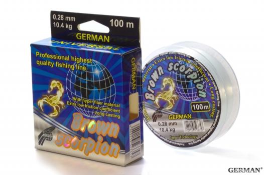Леска GERMAN BROWN SCORPION 100м. 0,28мм.
