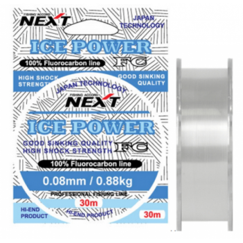 Леска ICE POWER 30м, 0.20 мм, 4.70 кг, прозрачная, флюорокарбон, тонущая