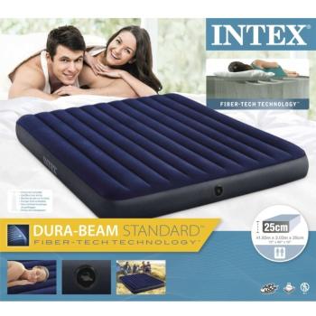 Матрас кемпинговый флок 183х203х25 см  3-х местный без насоса (64755) INTEX