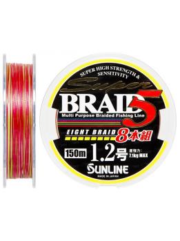 Плетеный шнур Sunline BRAID 5 8 BRAID, 150m, #1.0, 0.165mm, 5цв.по 10м, 6.1кг	
