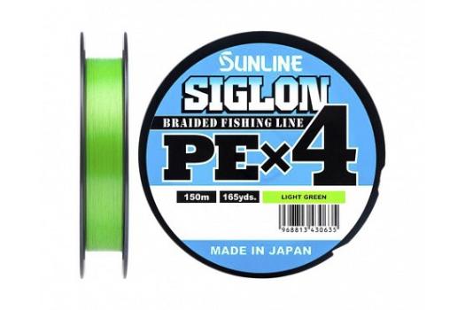 Плетеный шнур Sunline SIGLON PEх4 Light Green 150m #0.2/3lb