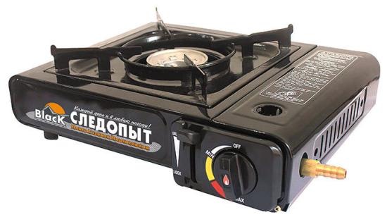Плита настольная газовая Следопыт -Black (с переходником) PF-GST-N10