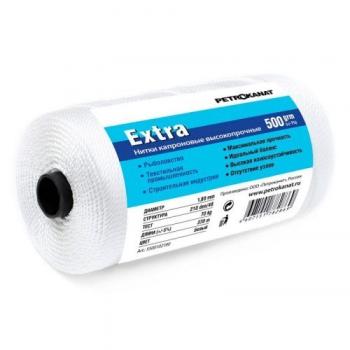 Нитки капроновые бел. Extra 500г., (0,40мм) 210d/3 (6750 м) тест 3,5 кг