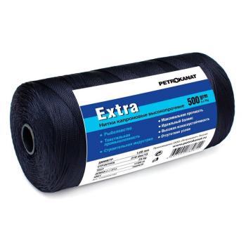 Нитки капроновые черные Extra 500г., (0,40мм) 210d/3 (6750 м) тест 3,5 кг
