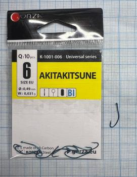 Крючки Gurza-AKITAKITSUNE RING BL № 6 (10шт/уп)