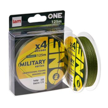 Плетеная леска №ONE MILITARY Х4-125 (spot color) d0.10