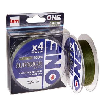 Плетеная леска №ONE SUPERIOR Х4-100 (navy-green) d0.10