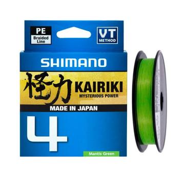 Леска плетёная SHIMANO Kairiki 4 PE 150 м зеленая 0.215 мм 16.7 кг
