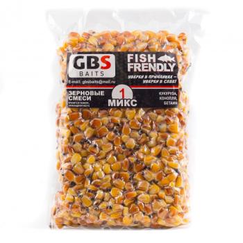 Зерновая смесь GBS Baits Fish Frendly Микс 1 Кукуруза, Конопля, Бетаин 2кг