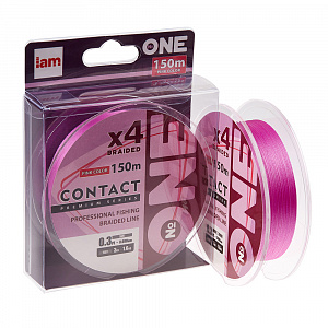 Плетеная леска №ONE CONTACT Х4-150 (pink) от 0.3до0.6PE