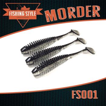 Силиконовая приманка Fishing Style Morder 5,4 in 137мм # 001 Silver Black