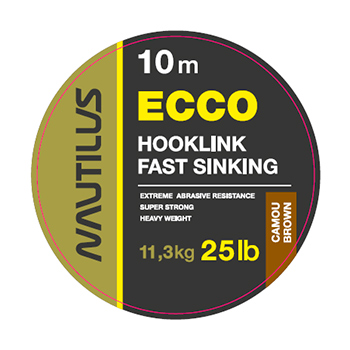 Поводковый материал Nautilus Ecco 25lb 10м Camou Brown