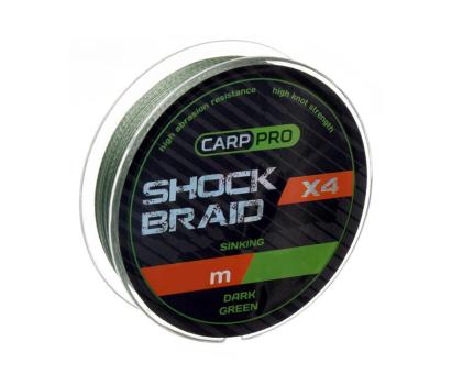 CARP PRO Шок-лидер Shock Braid PE X4 зеленый 20lb 25м