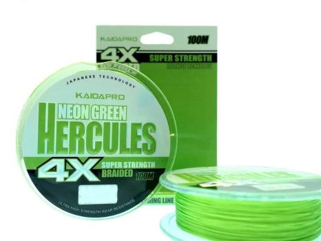 Плетеный шнур KAIDA Hercules PX401-30 100m 0.30мм( neon green)