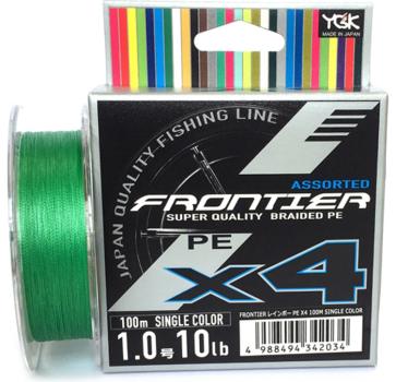 Шнур плетёный Ygk Frontier X4 PE 100m #1.5/15 lb green