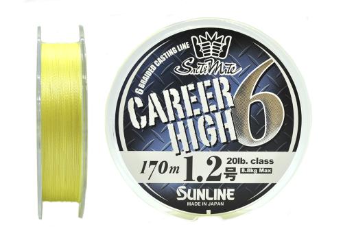 Шнур плетёный Sunline Career High 6 HG 170m Yellow #1.2 20lb
