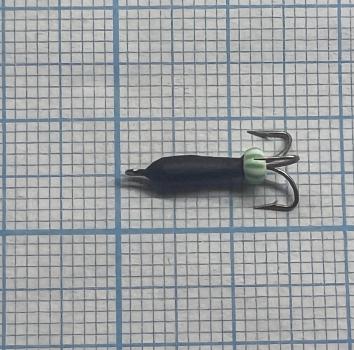 мормышка Чертик с бусиной черный d=2,5mm, 0,5гр.
