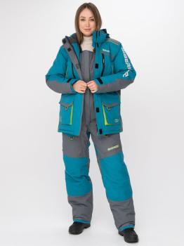Костюм зимний Женский Siberia Lady цвет Бирюза/Серый ткань Breathable (Размер:48-50, Рост: 170-176