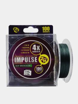 Шнур плетёный Zander Master Impulse x4 deeper green, 100м, 0.16мм