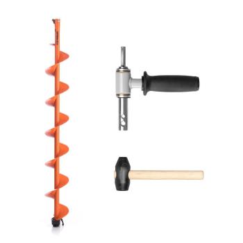 Комплект под мотобур шнек MOTOSHTORM 130R+адаптер АШ-02+молоточек (T-SMS130R-ASH-02) Тонар