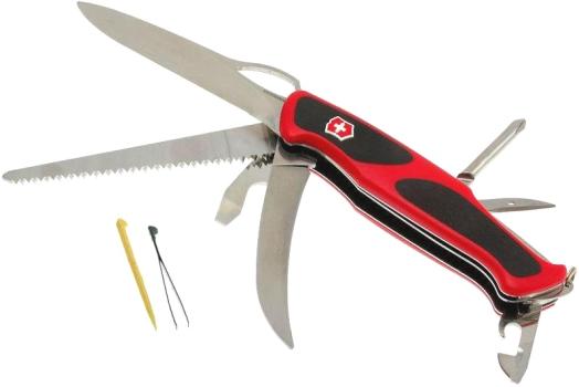 Нож Victorinox RangerGrip 58 Hunter, 130 мм, 13 функций, красный с черным, шт
