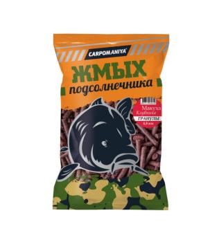 Жмых подсолнечника КАРПОМАНИЯ гранулы клубника  4,8мм 1кг (пакет)