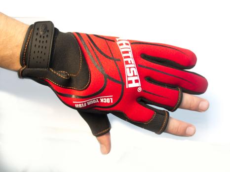 Перчатки спиннингиста Hitfish Glove-05 р: L цв. Красный