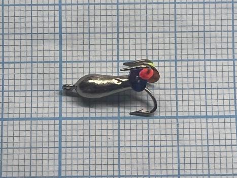 мормышка Чертик гальваника d=4,0mm, 1,5гр. серебро