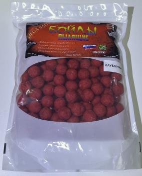 Бойлы Mega Baits пылящие 20 мм 1 кг. (Клубника)