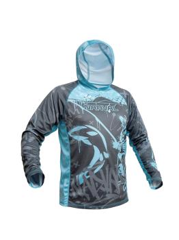Лонгслив с капюшоном Volga Baits Narval Street Art Graphite р.46