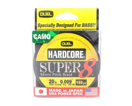 Шнур плетёный Duel Hardcore Super 8 135м Camo # 20Lbs 9кг 0.23мм
