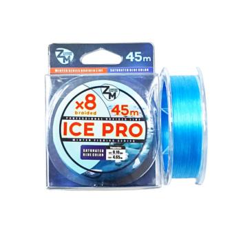 Шнур плетёный Zander Master Ice Pro x8 темно-голубой, 45м, 0.14мм