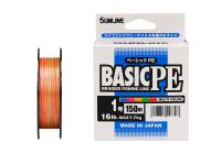 Шнур плетёный Sunline Basic PEx4 150m Multicolor #1.0/ 16lb 7,7кг