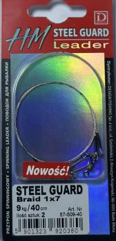 поводок Dragon HM 1x7 steel-braid / Momoi  9kg. 40 см. STEEL GUARD (2 шт.)
