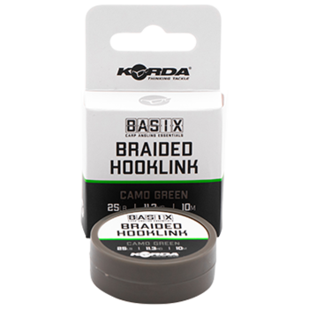 KORDA Поводковый материал Basix Braided Hooklink 25lb 10м Camo green