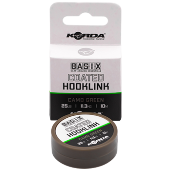 KORDA Поводковый материал Basix Coated Hooklink 25lb 10м Camo green