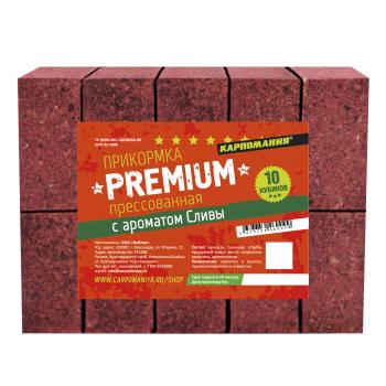 Прикормка прессованная бордовая с ароматом сливы PREMIUM 